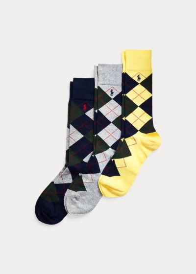 Men's Polo Ralph Lauren Argyle Dress 3-Pack Socks | 312756NLY